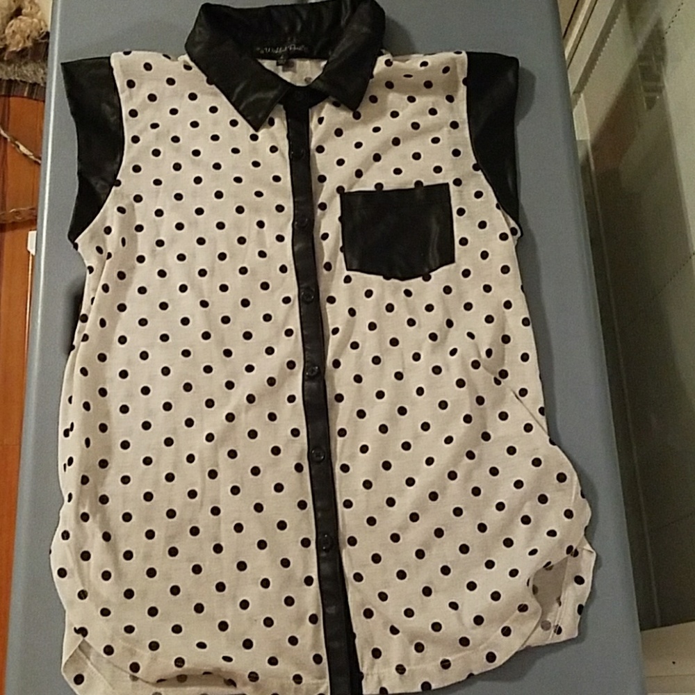 Sheer juniors button up top